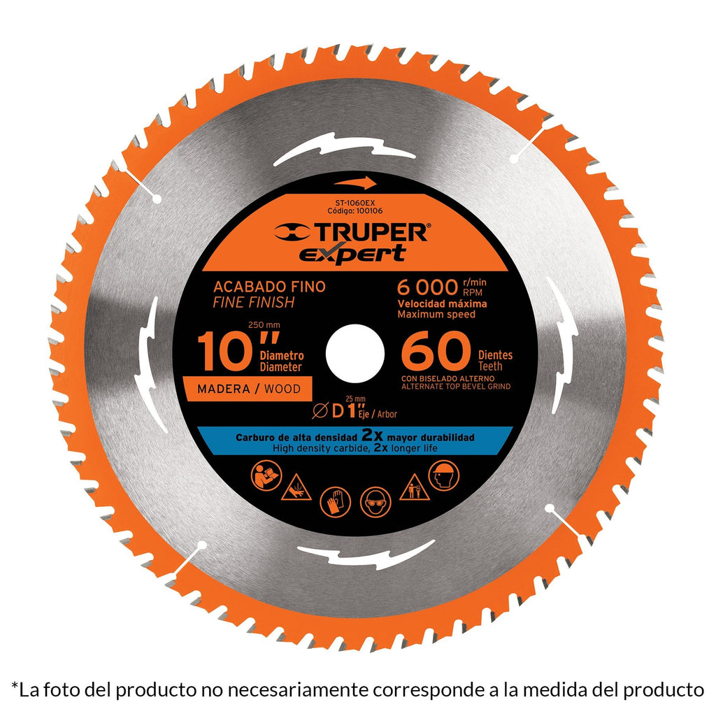 Disco sierra p/madera 12', 60d, centro 1', Expert