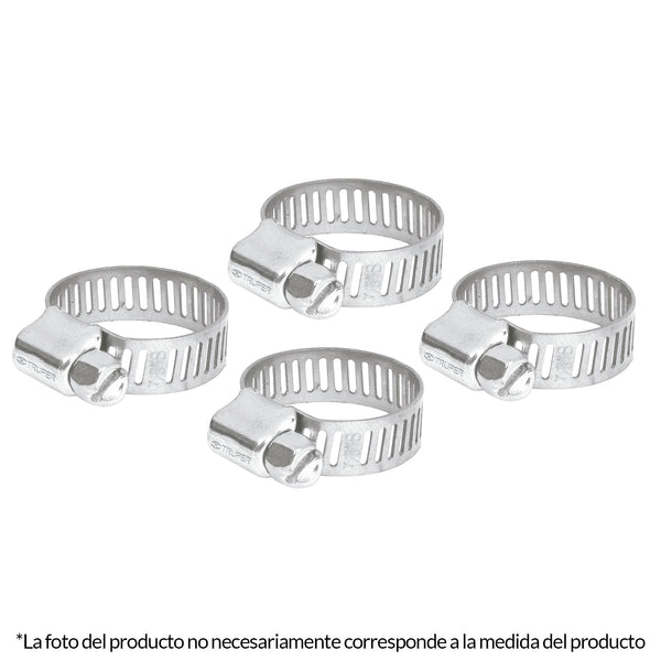 Abrazadera 4 de acero inoxidable, blister con 4 pzas