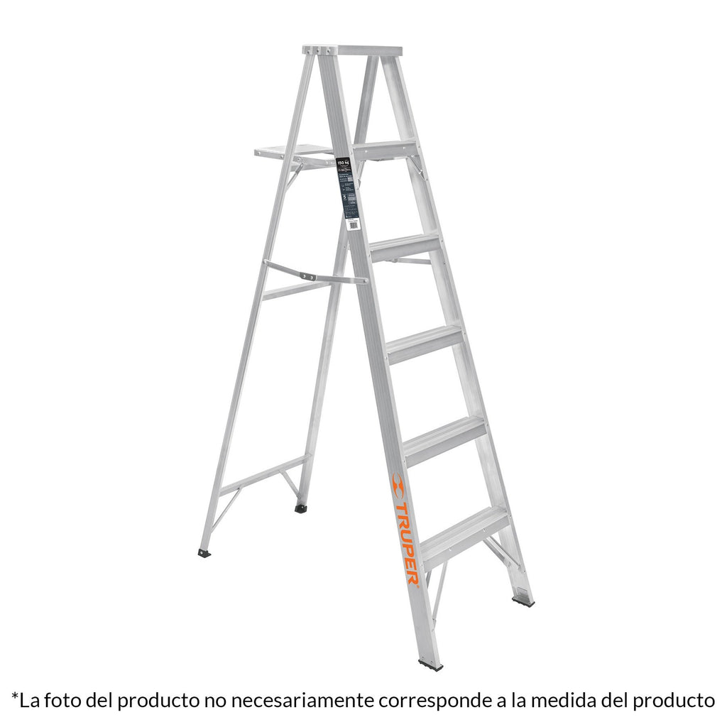 Escalera de tijera, aluminio, tipo ll, 5 escalones