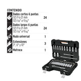 Juego de autoclé cuadro 3/8', 53 piezas, std y mm