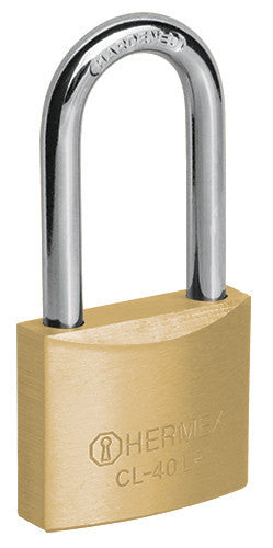 CANDADO DE LATÓN, 40MM, GANCHO LARGO, HERMEX BASIC