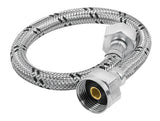 MANGUERA DE HULE REVESTIDA DE ACERO INOXIDABLE PARA WC 50 CM