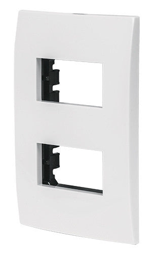 PLACA PLÁSTICA DE 2 MÓDULOS, BLANCA