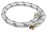 MANGUERA DE HULE REVESTIDA DE ACERO INOXIDABLE P/ BOILER 3/4"" X 80 CM