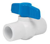 VÁLVULA DE ESFERA DE PVC, DE 1 1/4', PARA CEMENTAR