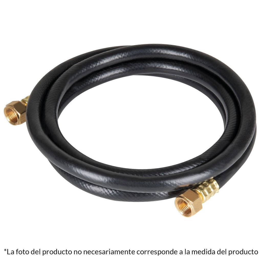 Manguera flexible negra, PVC, 3/8', 250 PSI,con conexión, 5m