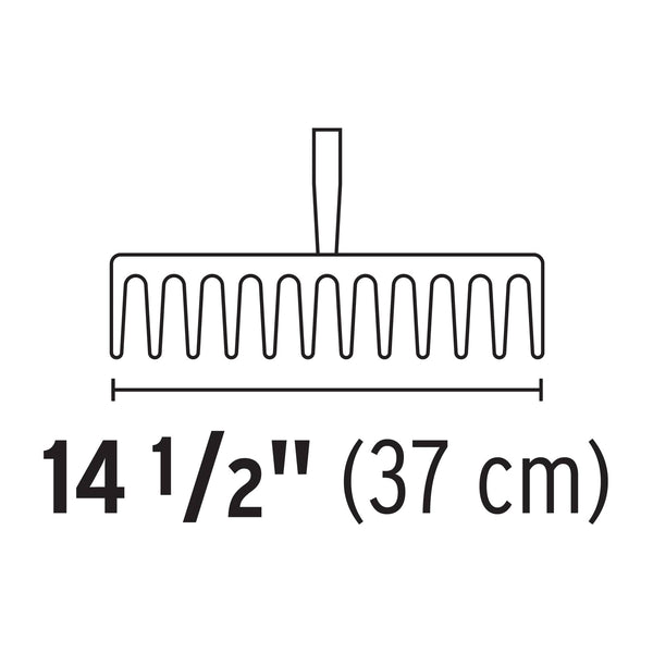 Rastrillo recto, 14 dientes, mango 54'
